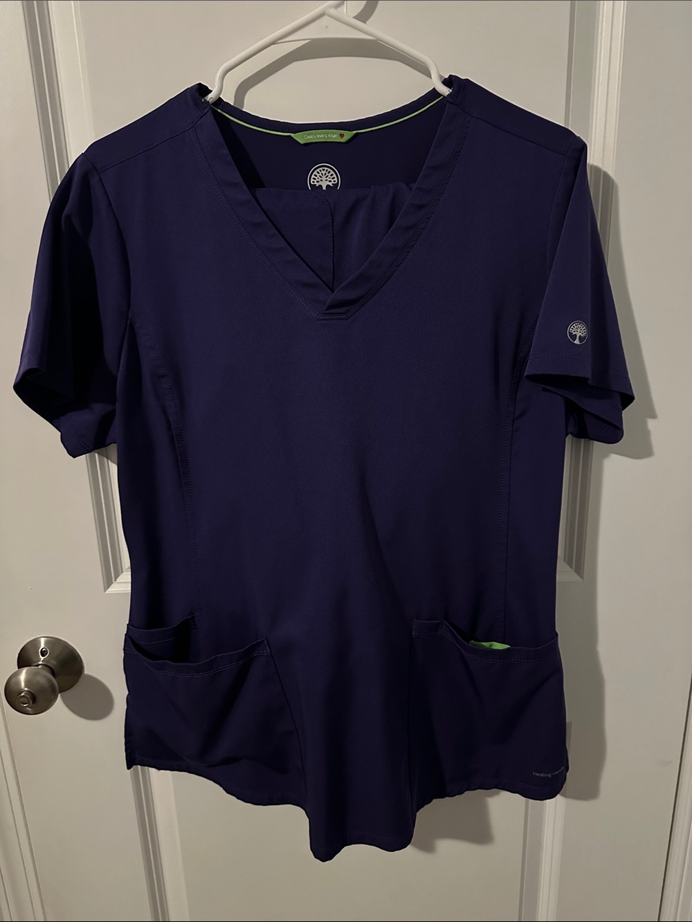 Healing Hands (HH Works) Deep Purple V-Neck Short Sleeve Scrub Set